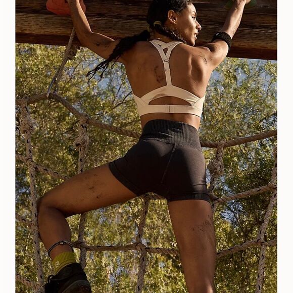 Free People Movement Good Karma Washed Black Running Shorts - Picture 4 of 7